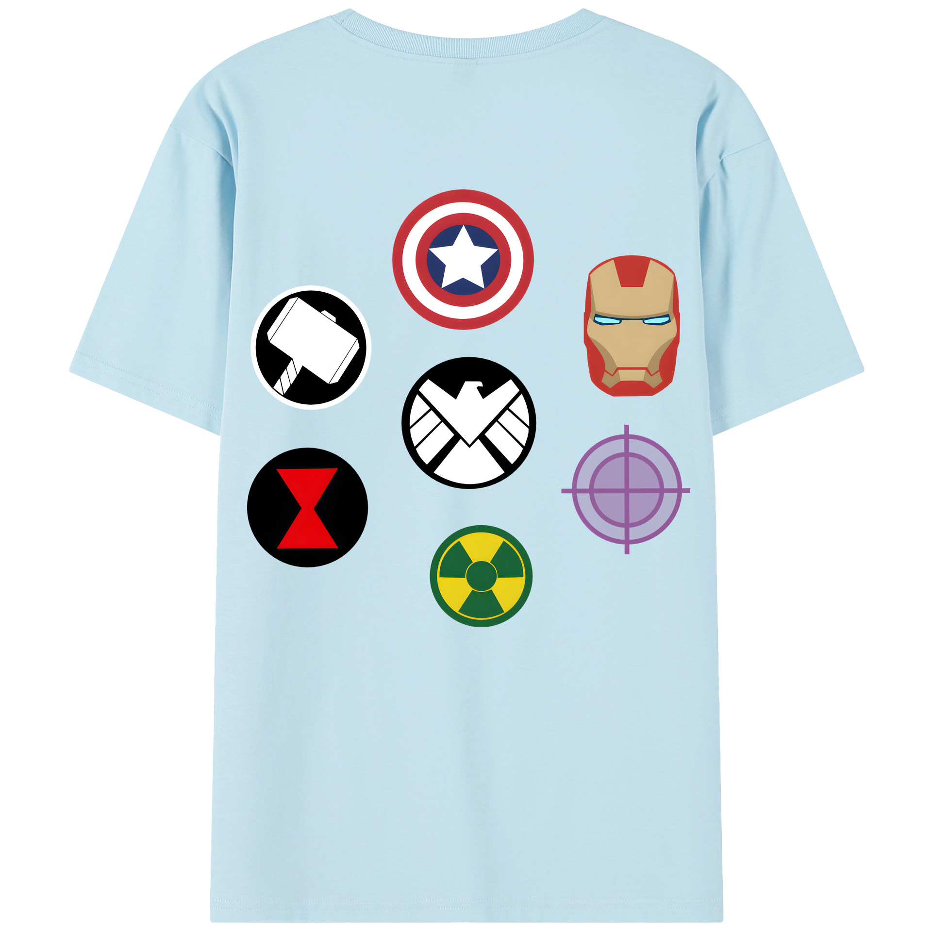 （画像用） アベンジャーズ The Avengers 綿100％半袖Tシャツ（背面プリント）